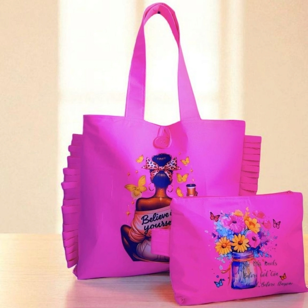Pink Tote Bag Set - Picture 3 of 4